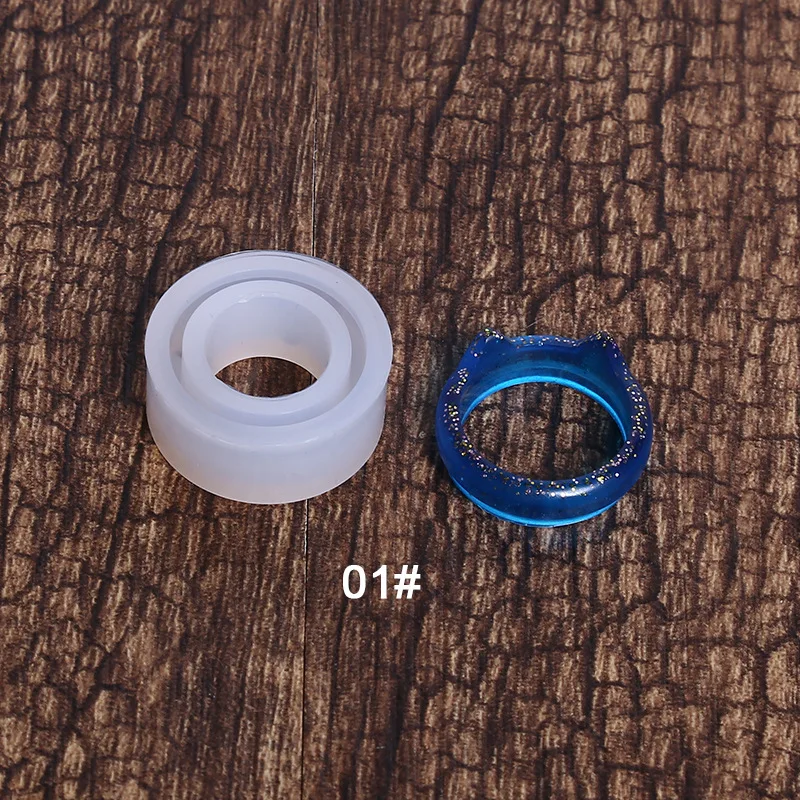 6 kształty silikonowe formy odlewnicze dla DIY pierścienie żywiczne biżuteria żywica silikonowe formy narzędzia dla gliny żywicy epoksydowej