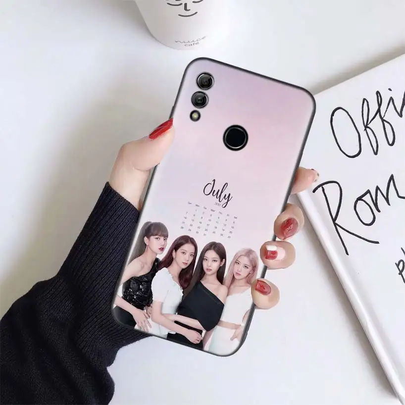 Черный розовый чехол Kpop для huawei Honor 9X 8X Y9 7S 7X9 10 Lite 8A Pro 20i Y5 Y6 Y7 мягкий чехол для телефона