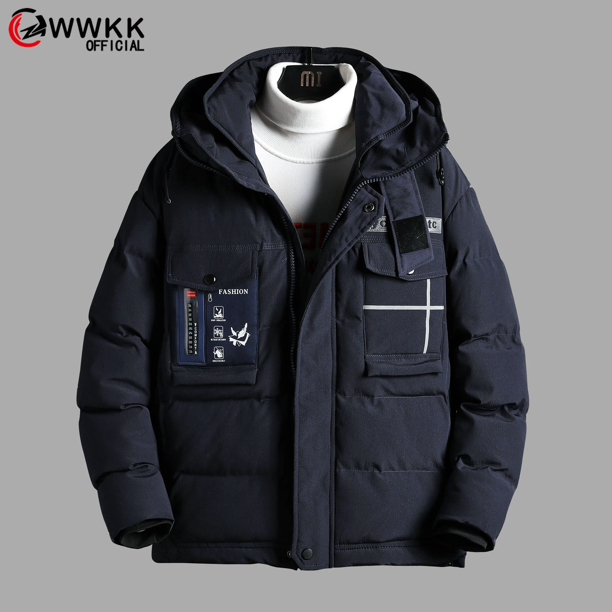 

-20 Degree Winter Parkas Jacket Men White Duck Down Parkas Windbreaker Waterproof Hooded Thicken Warm Jackets Overcoat Men