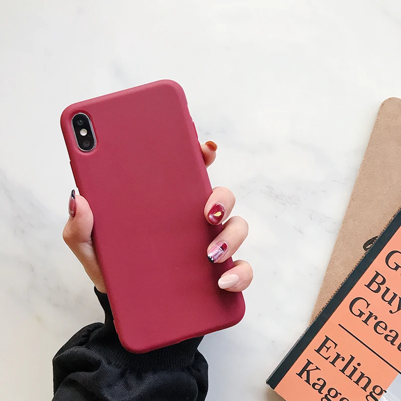 Plain Soft TPU Phone Case For iPhone 11 Pro X 7 6 6S 8 Plus XR  XS Max 12 Thicken Thickness Candy Color Cover Capa Funda Shell