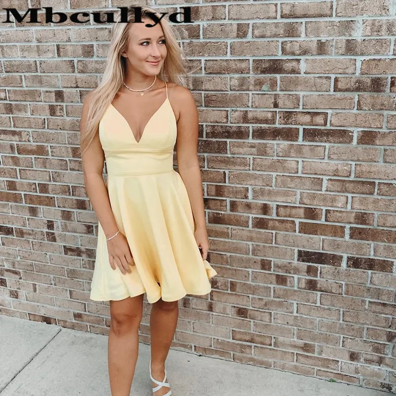 light yellow cocktail dress