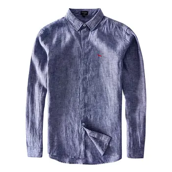 

New Mens Linen Male shirts long sleeve linen shirts Cotton casual solid color mens Blaine shirts lapel mens fashion slim tops