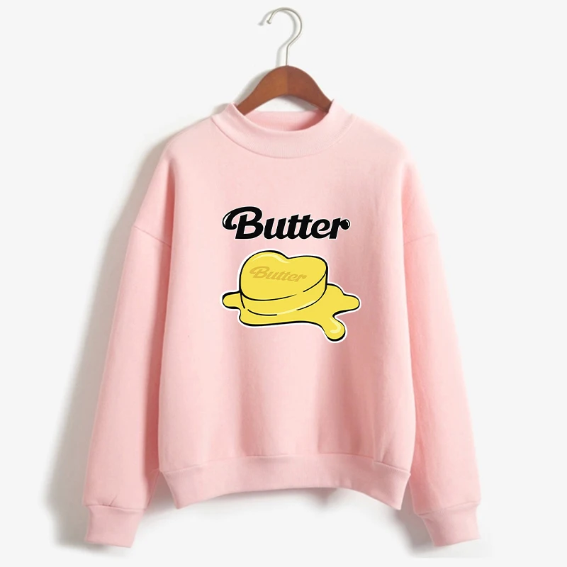 purple hoodie Bangtan Boys BUTTER Hoodies y2k Fleece Turtleneck Women's Kpop Clothing Casual Korean Fashion Harajuku Female Kawaii Sweatshirts oversized hoodie