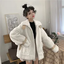 Для фотосессии осень и зима стиль корейский стиль модная стеганая Толстая овечья шерсть мотоциклетная куртка женская