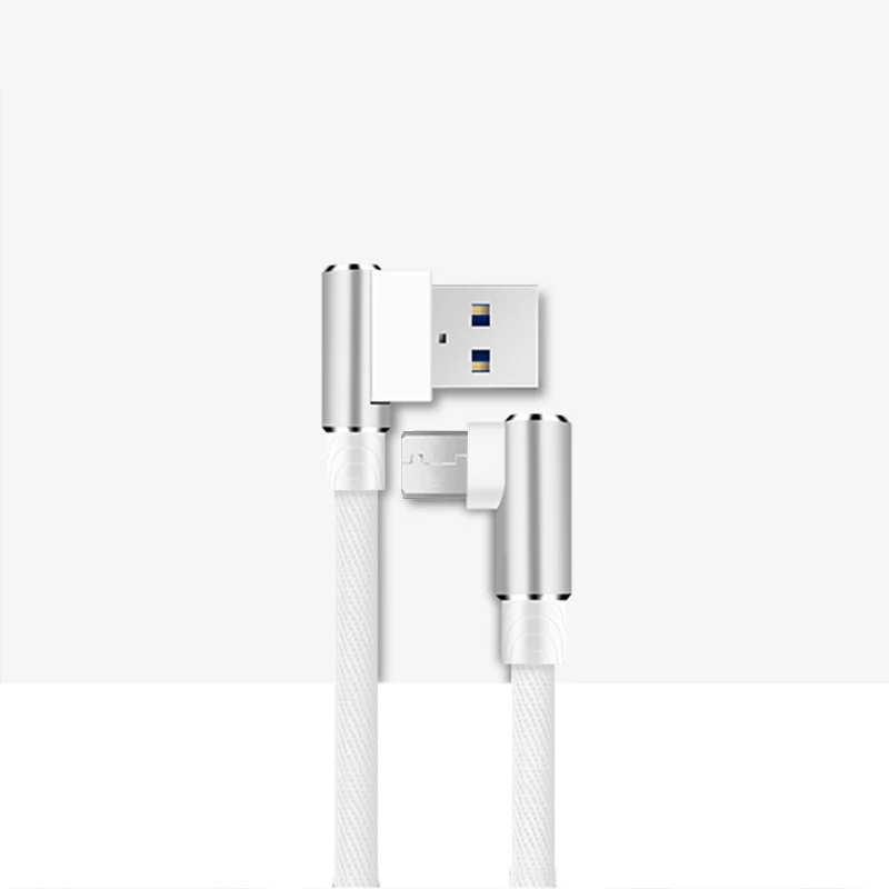 Микро USB кабель 3 м 2 м 1 м 2.1A кабель для передачи данных для samsung huawei Xiaomi Android телефон 90 градусов быстрой зарядки зарядное устройство через Micro USB шнур - Цвет: White For Micro