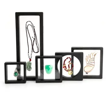 

3D Floating Frame Display Holder/Box/Frames Dust-proof Anti-oxidation PE Film Box for Ring Coins Antique Jewelry Storage D 10PCS