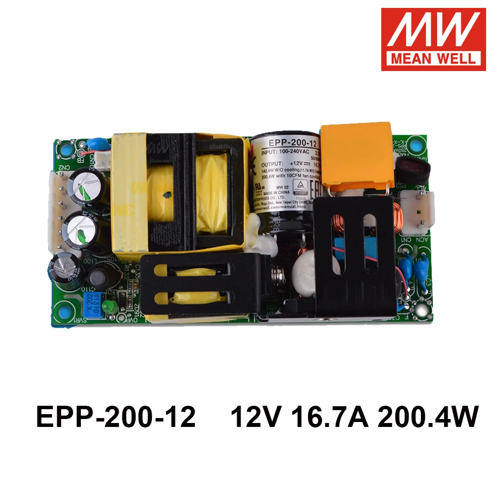 

MEAN WELL EPP-200-12 12V 16.7A 200.4W High Efficiency Industrial Open Frame Switching Power Supply PCB Bare board Power Unit