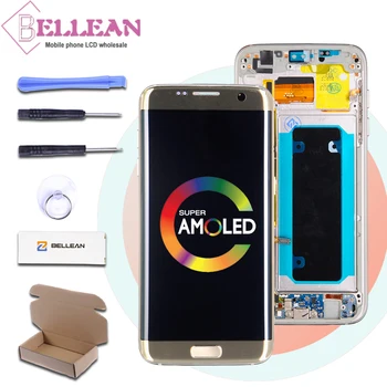 

HH 1Pcs Promotion Super Amoled S7 Edge Lcd For Samsung Galaxy G935 Lcd G935F Display Touch Digitizer Assembly With Frame