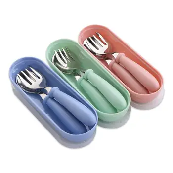 

New Baby Cutlery Children's Tableware Cutlery Baby Food Feeding Spoon Fork Three Styles Optional New Children's Utensils