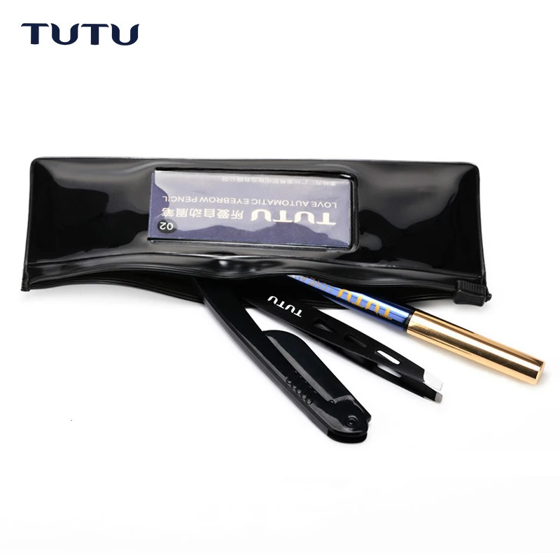 Eyebrow pencil waterproof sweat proof dye beginners use two headed eyebrow brush eyebrow knife eyebrow clip 3