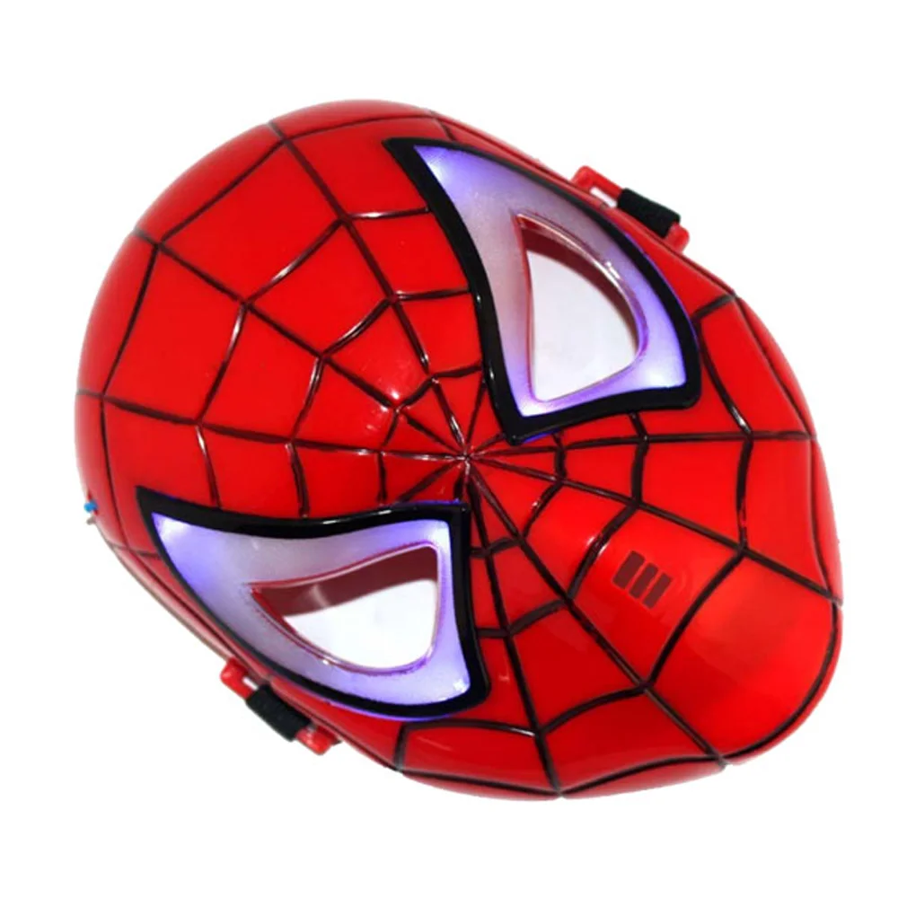 Детская мультяшная маска, Spider-man, светящаяся игрушка с лампой, Светодиодный светящийся супергерой, светильник на Хэллоуин, маска Человека-паука