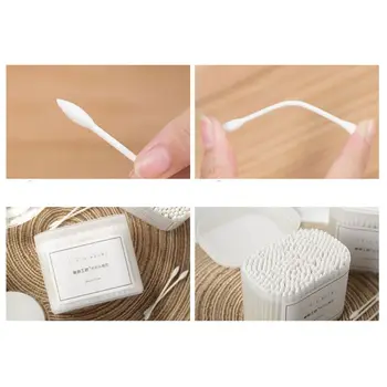 

300Pcs/Box Disposable Double-Headed Cotton Swabs Buds Tipped Round Multipurpose Applicators Safe Paper Stick Ear Cleaning Tools