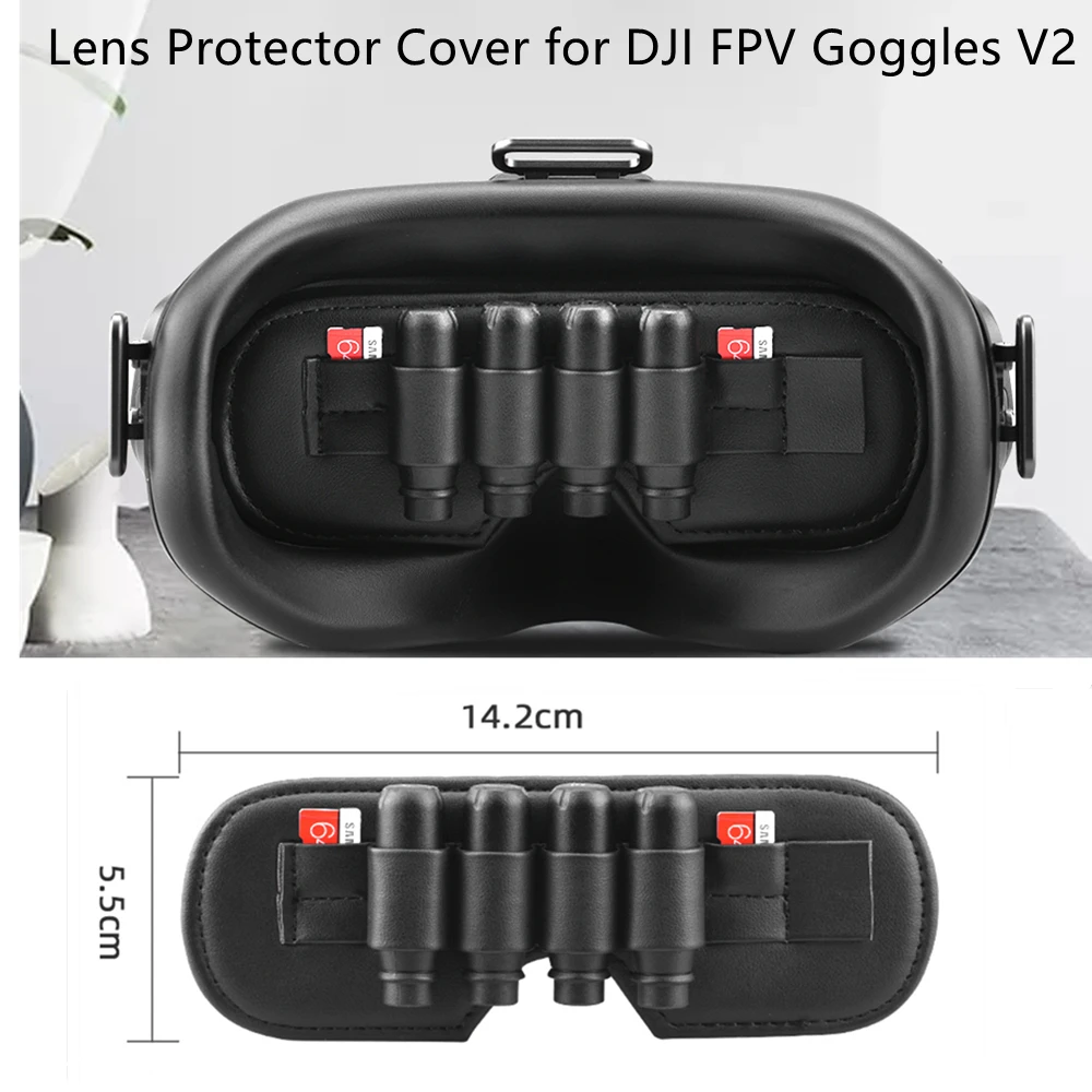 TOMAT FPV Goggles V2 Cover for DJI Drone，FPV Goggles Lenses Protective Cover for DJI FPV Accessories，3 in 1 Lens Protection Storage Cover for FPV Goggles Antennas and SD Card.