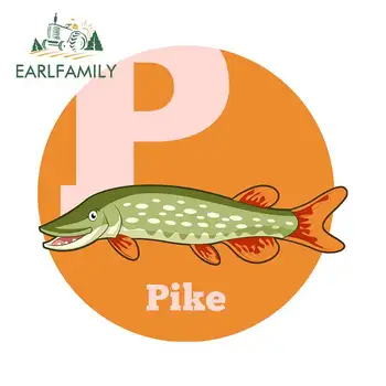 

EARLFAMILY 13cm x 12.4cm for Cartoon Pike Vector Personality 3D Funny Car Stickers Car Accessories Laptop Windows Decals
