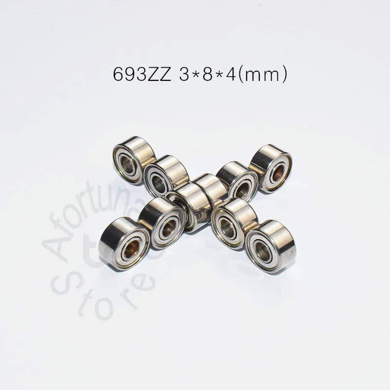 Miniature Bearings 693ZZ 10Pieces 3*8*4(mm) Metal Sealed free shipping chrome steel parts Bearings Transmission accessories
