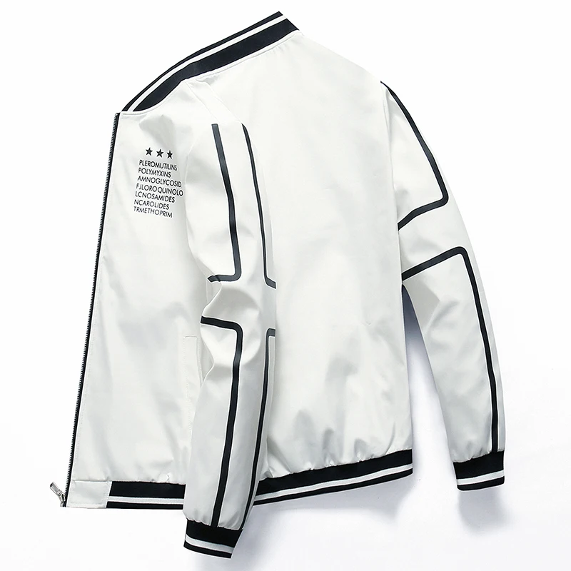 Новая мужская куртка-бомбер на молнии мужская повседневная Уличная Хип-хоп приталенная куртка-пилот Мужская одежда куртки для молодых людей пальто - Цвет: 0625 White