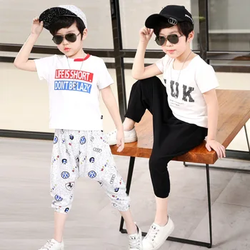 

Boys Cropped Pants Casual Sports Harem Trousers Children Clothing Toddler Pants Teen Clothes Boys camouflage black Free Shipping
