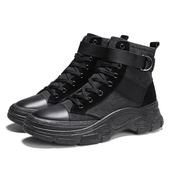 

For Men High Top Winter Men Boots Genuine Leather Men Waterproof Boots Men Casual Shoes Fashion Ankle Boots *M008