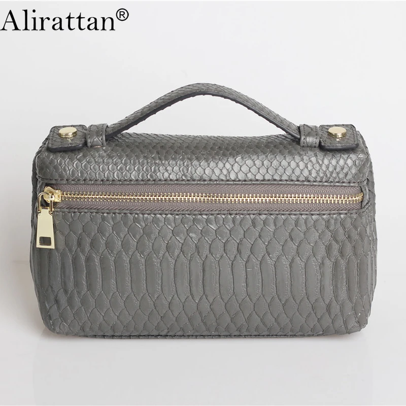 

Alirattan 2019 New Designer Women Handbag Snake Skin Portable Bag Small Clutch Bag Python Leather Ladies Handbag Purse