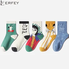 LERFEY милые Креативные Мультяшные смешные носки Харадзюку новые кавайные носки с принтом женские жаккардовые теплые милые Meias женские носки