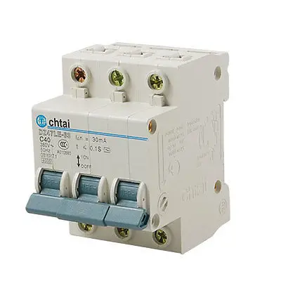 

40A AC 380V 3P On/Off Switch DZ47LE-63 Mini Circuit Breaker