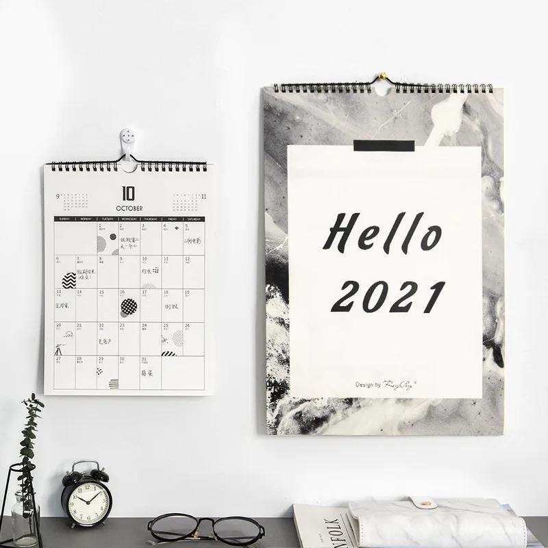 Hello 2021 Creatieve Eenvoudige Muur Kalender Maan Tearable Kalenders Dagelijkse Planner Agenda Organizer 2020 10 2021 12 Kalender Aliexpress