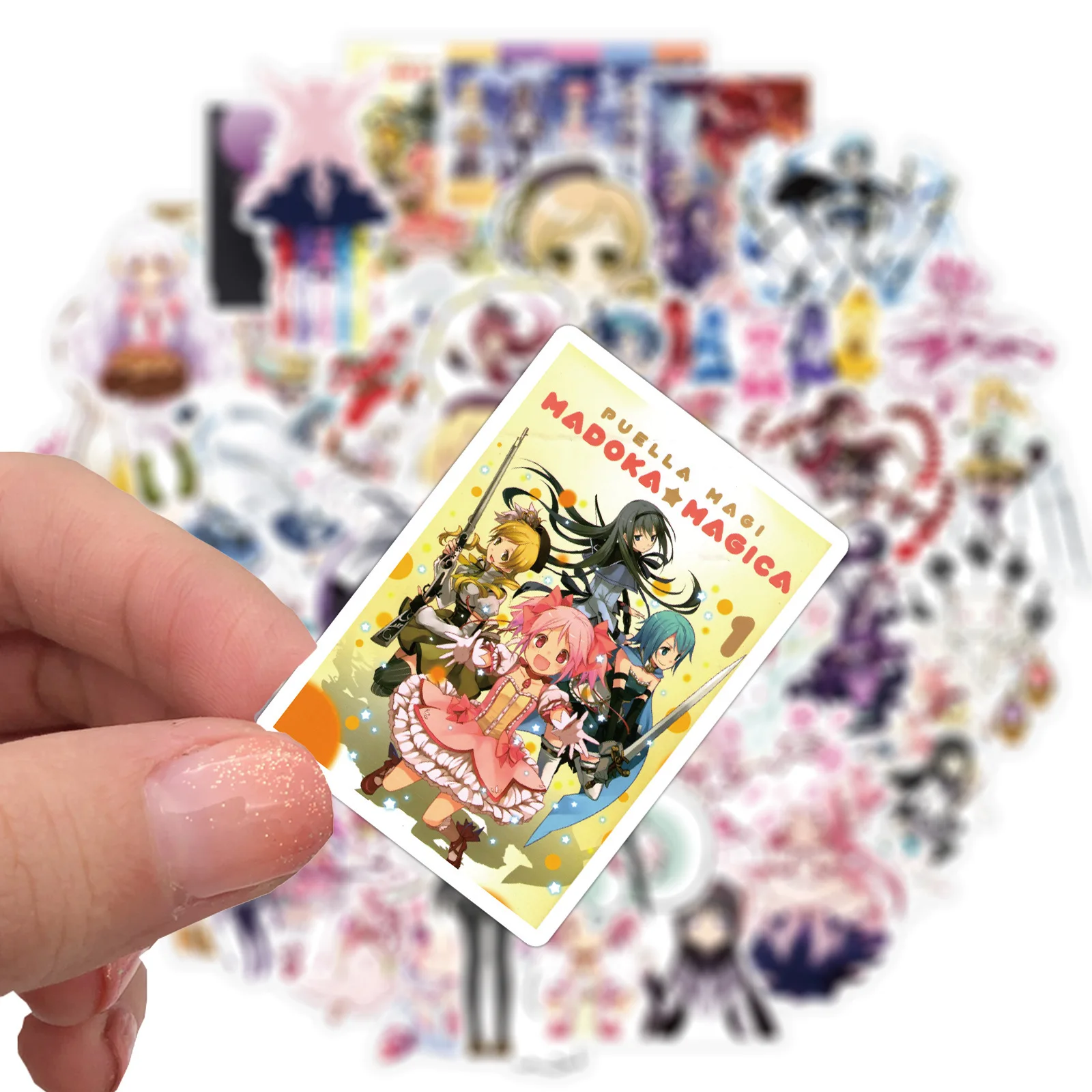 Наклейки Детские с героями мультфильмов аниме Puella Magi Madoka Magica 50 шт. | Игрушки и