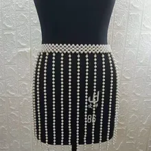 Европа и Соединенные Штаты Лето ручной работы жемчуг бисера сшивание сексуальная юбка женская точка