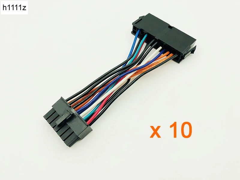 10 шт. Питание кабель см 18AWG провода блок питания ATX 24 pin до 14 штыревой адаптер для