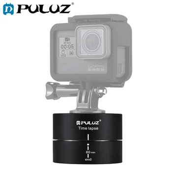

PULUZ 360 Degrees Panning Rotation 60 Minutes Time Lapse Stabilizer CNC aluminum alloy Tripod Head Adapter &1/4 screw