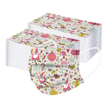 

100PC Children's Mask Disposable High Quality printed Elastic mouth face Mask 3 Layers Ply Filter Earloops face mask Mondkapjes