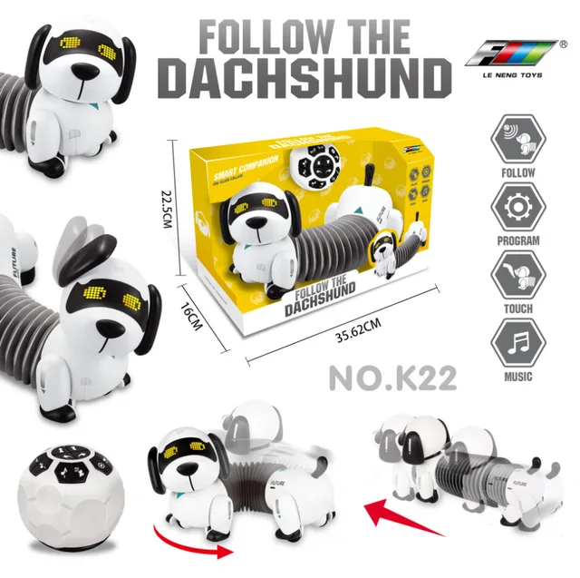 Children's electric follow dachshund dog intelligent remote control robot educational toy boy and girl 2 years old baby gift 4