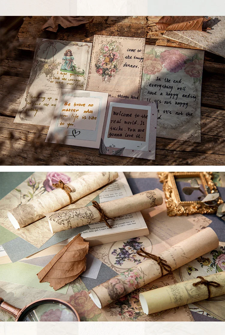 30個オールド紙フレームコラージュ素材紙ジャンクジャーナルプランナースクラップブッキングヴィンテージ装飾diyクラフト背景紙 クラフトペーパー Aliexpress