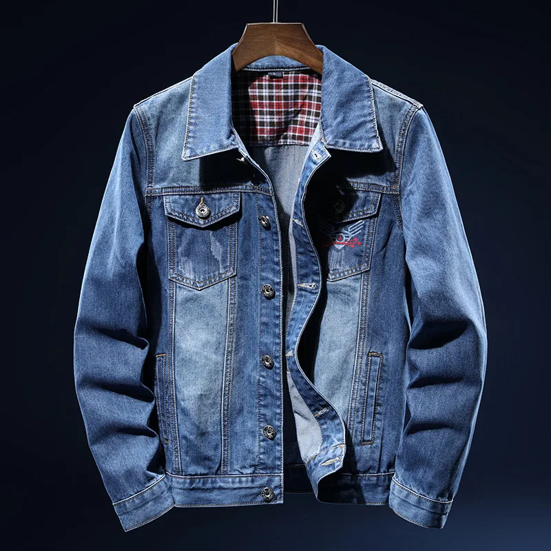 

Spring New Style Handsome Cowboy Jacket Coat Students Versatile Printed Fit Slim Fit Handsome Jeans Coat