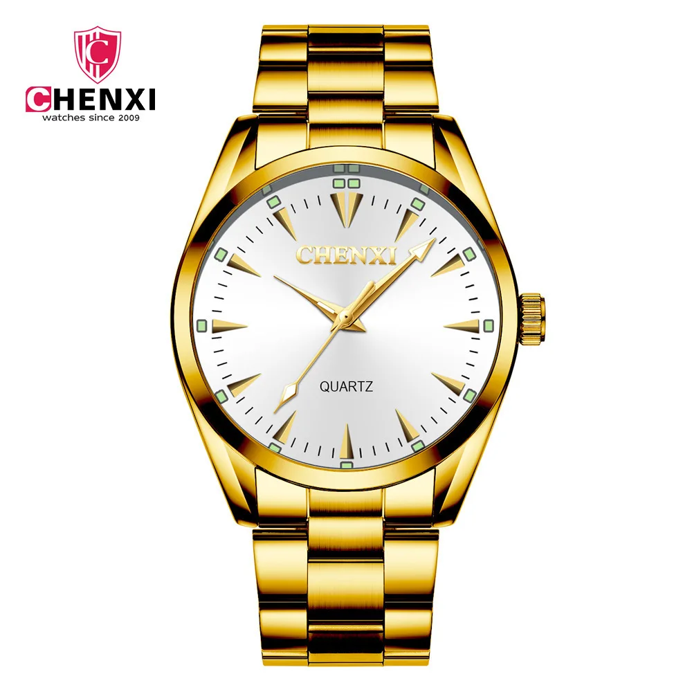 

Dawn Brand Steel Belt Waterproof MEN'S Watch Fashion Gold Quartz Watch Business MEN'S Watch 006A