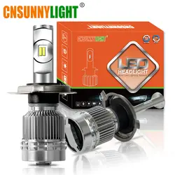 CNSUNNYLIGHT R6 светодио дный H4 H7 H11 H1 H3 9005 9006/HB4 фар автомобиля луковицы регулируемый луч 60 Вт 9000LM/пара 6000 К авто свет 12 В 24 В