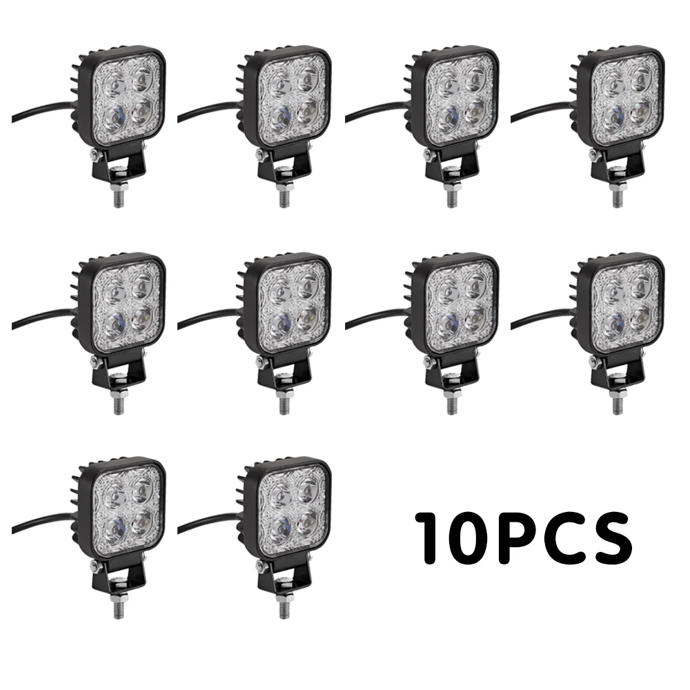 10 шт., 4LED, 12 Вт, автомобильный, 24 В, точечный светильник, рабочий светильник, бар для внедорожных индикаторов, работа, вождение, внедорожная лодка, автомобиль, грузовик, внедорожник, Motercycle