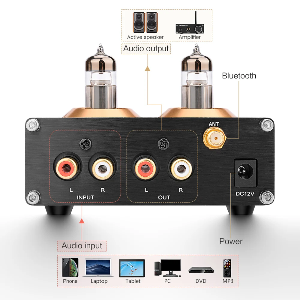 AIYIMA Buffer Hi Fi 6J5 (обновленный 6J1) Bluetooth 4 2 5 0 ламповый усилитель стереоусилитель с
