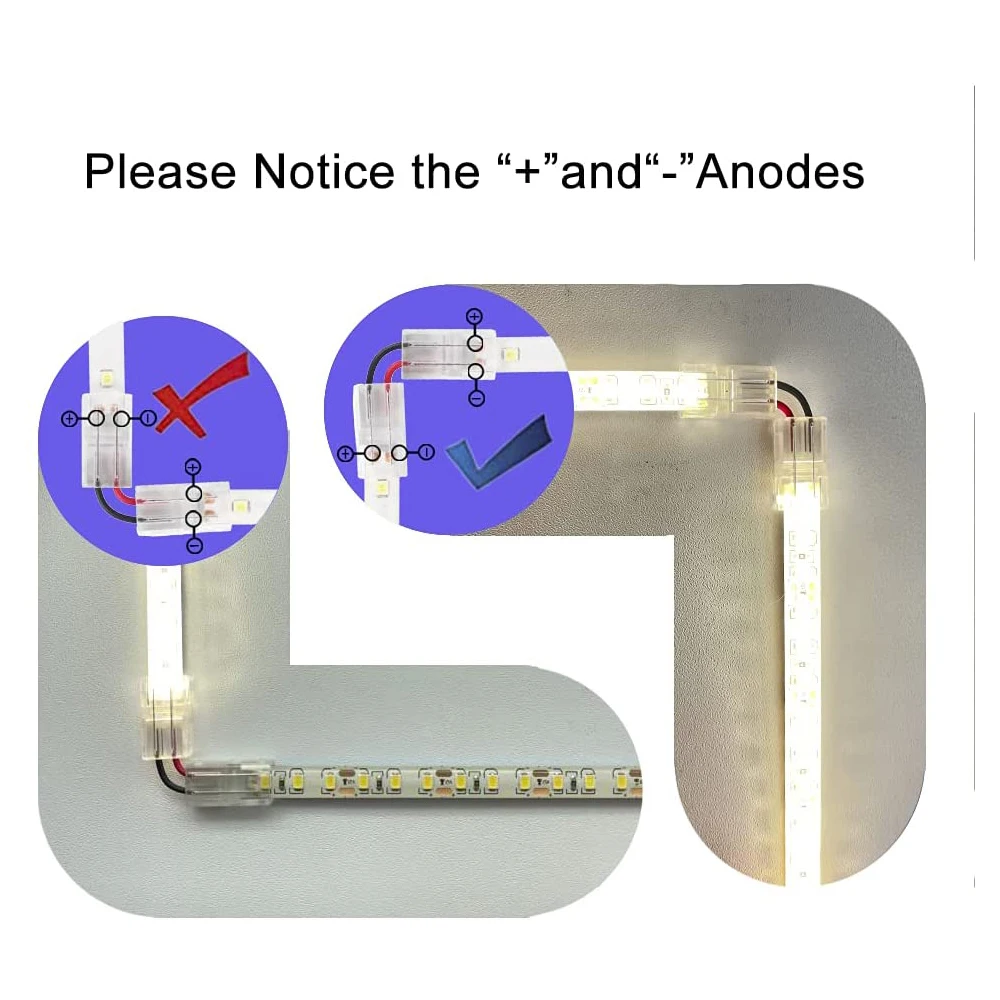 RGBCCT Strip LED Bar Corner Connector 5pin10mm Right Angle L Shape ...