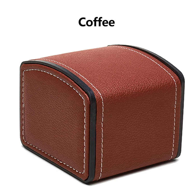 Coffee Модная коробка для одной пары часов из искусственной кожи квадратный ювелирный чехол Подарочная коробка-Дисплей Подушка Портативный Шкаф-витрина для наручных часов - Цвет: Coffee