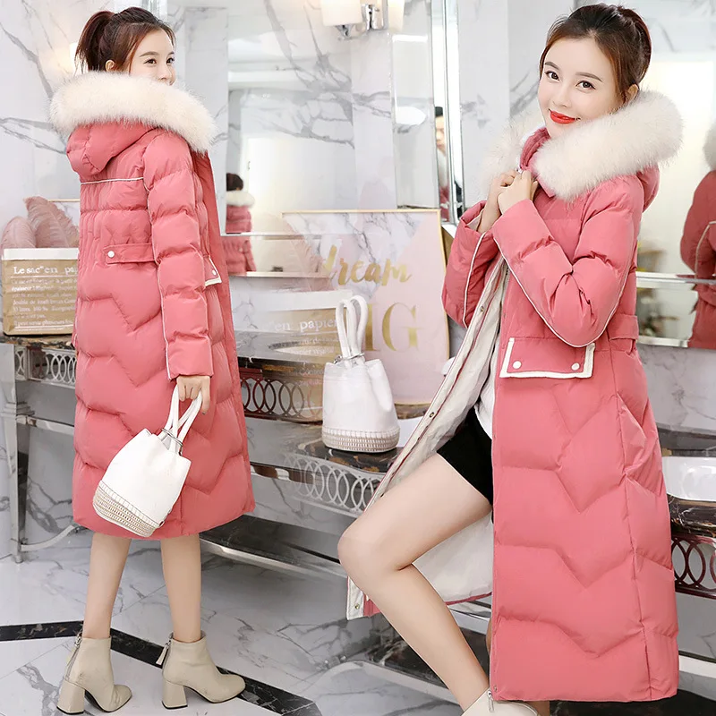 

Cotton-padded Clothes Women's Mid-length 2019 Winter New Style Fashion Thick Warm Slim Fit down Jacket Cotton-padded Clothes Rem