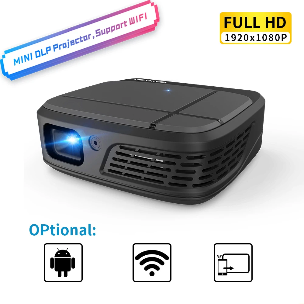 Mini LED de bolsillo para cine en casa, dispositivo de proyección portátil inteligente con Wifi, DLP, 3D, HD, vídeo, Full HD, 1080P, pantalla inalámbrica| | - AliExpress