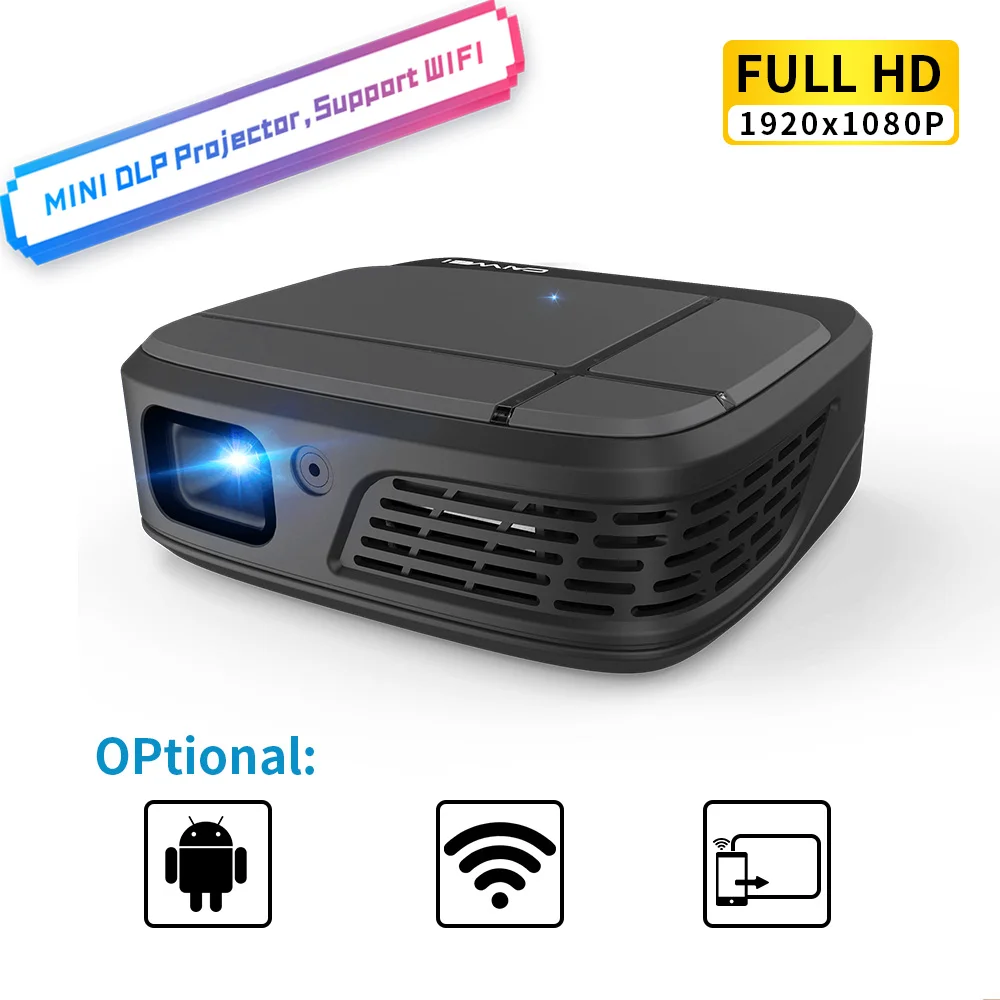 Портативный Умный домашний кинотеатр Wi Fi DLP мини 3D HD светодиодный карманный