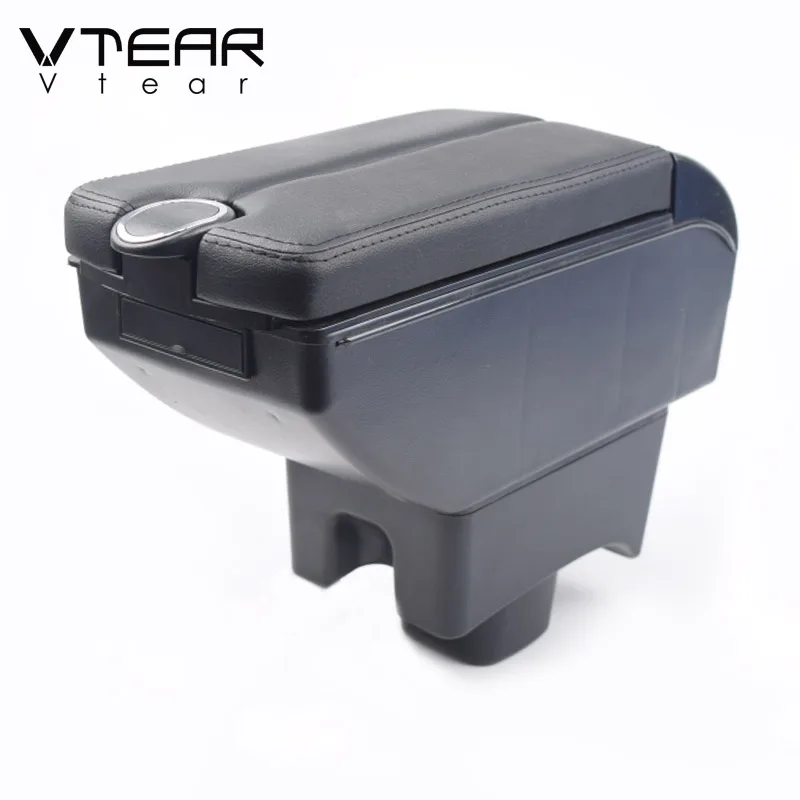 

Vtear For Lifan 320 330 car armrest leather arm rest usb car-styling storage box raised interior center console accessories auto