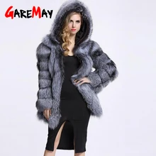 Зимнее женское пушистое пальто с капюшоном, пальто из искусственного меха, женская зимняя серая куртка, пальто для женщин, большие размеры, теплое длинное повседневное пальто
