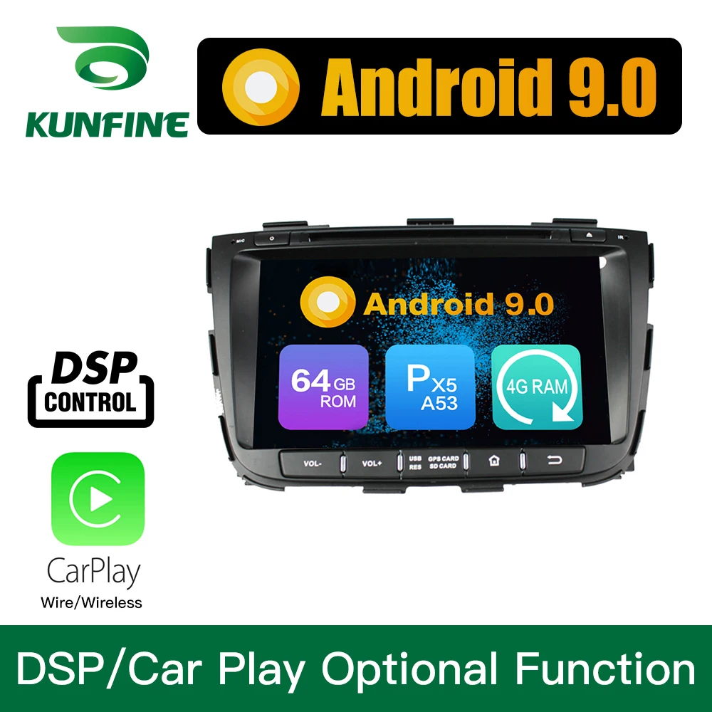 Android 9,0, Восьмиядерный, 4 Гб ОЗУ, 64 Гб ПЗУ, автомобильный DVD, gps навигатор, мультимедийный плеер, стерео, для Kia Sorento, 2013, hendunite