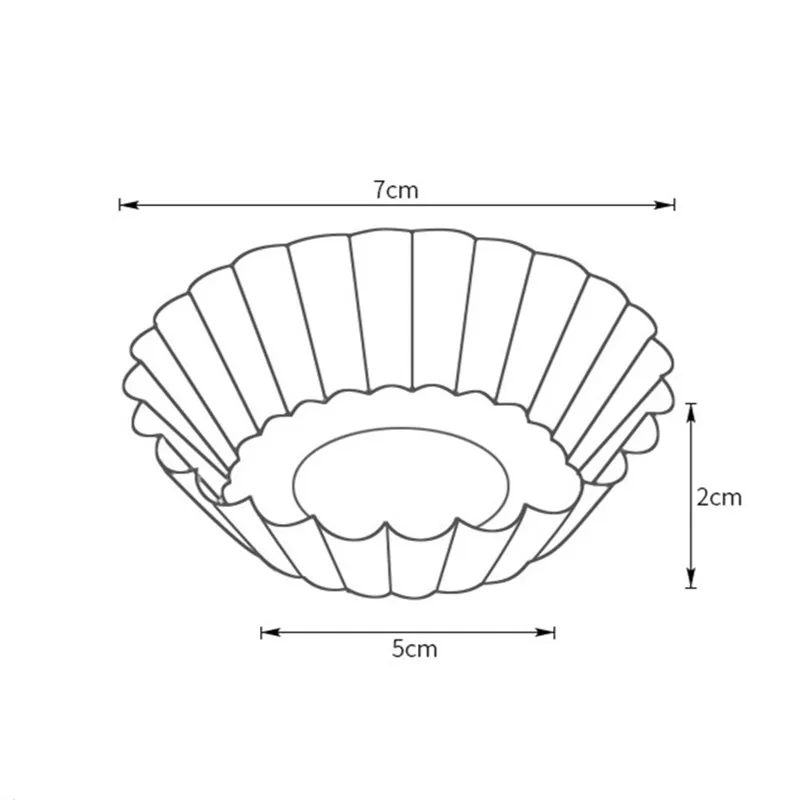 10pcs Cake Egg Tart Mold Flower Shape Nonstick Ripple Aluminum Reusable Cupcake High Quality Baking Pasty Moulds Bakery Tools