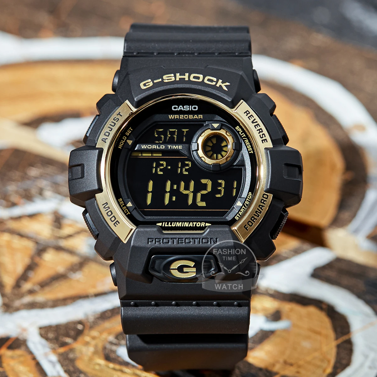 Casio G Shock Watch Men Black Gold 