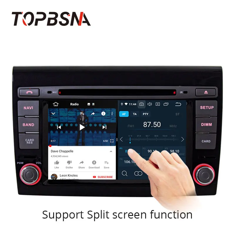 Best TOPBSNA 2 Din 8 CORE Android 9.0 Car DVD Player for Fiat Bravo 2007-2012 WIFI Multimedia GPS Stereo Car Radio headunit auto RDS 3