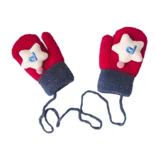 От 0 до 5 лет для маленьких девочек и мальчиков; зимние теплые вязаные варежки; перчатки с рисунком; детские перчатки